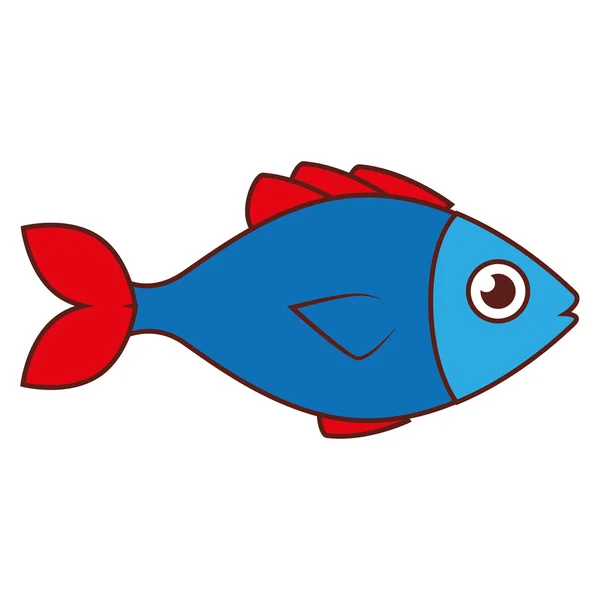 Pescado mar fauna alimento icono aislado — Vector de stock