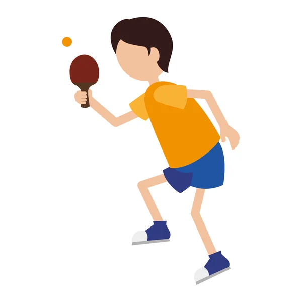 Cartoon jongen speler pingpong — Stockvector