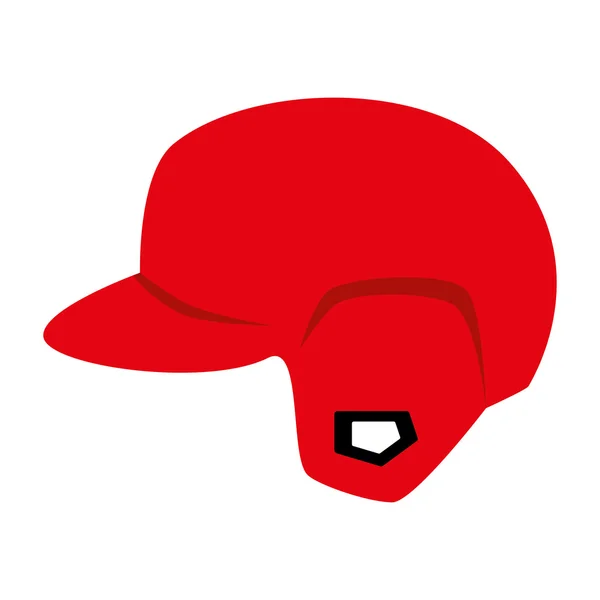 Capacete vermelho beisebol isolado — Vetor de Stock