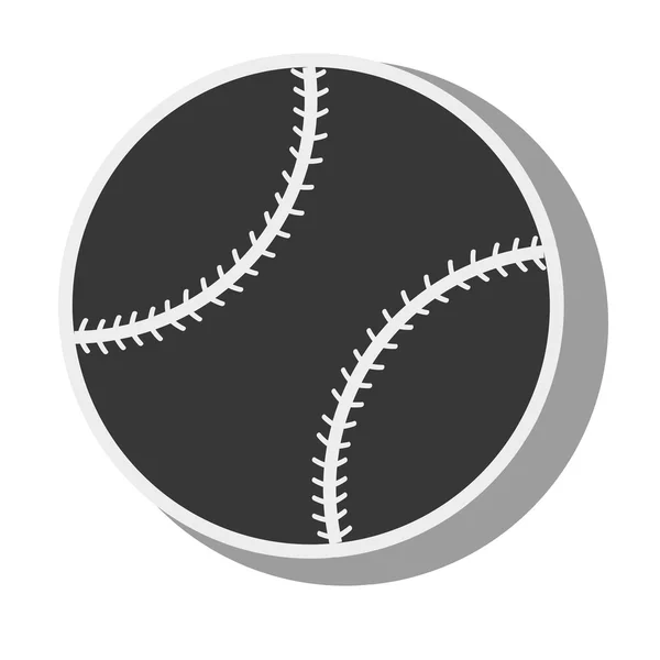 Silhouet bal honkbal geïsoleerd ontwerp — Stockvector