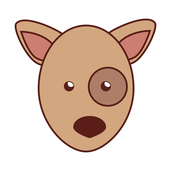 分離された顔の犬漫画子犬 — ストックベクタ