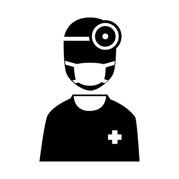 Silueta icono personal servicio médico aislado — Vector de stock