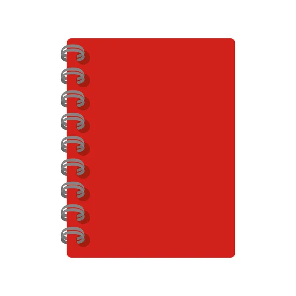 Notebook notepad spiral red isolated — Stock Vector