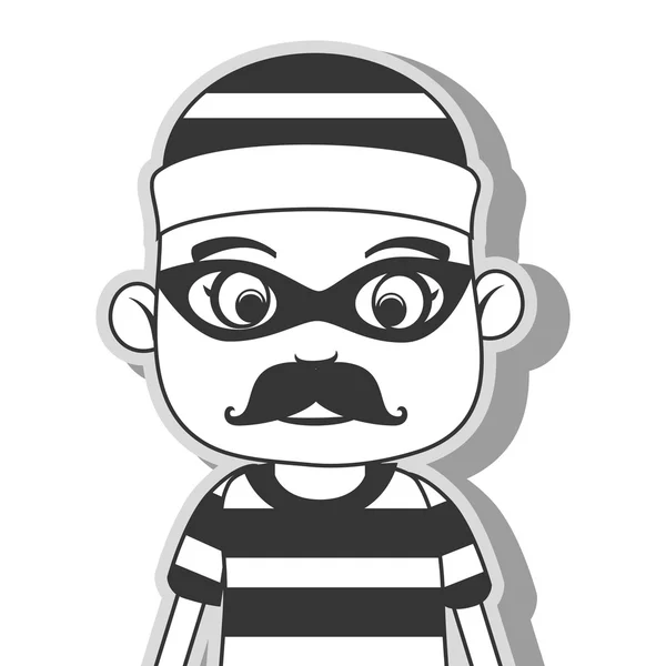 Hombre icono ladrón criminal robar aislado — Vector de stock