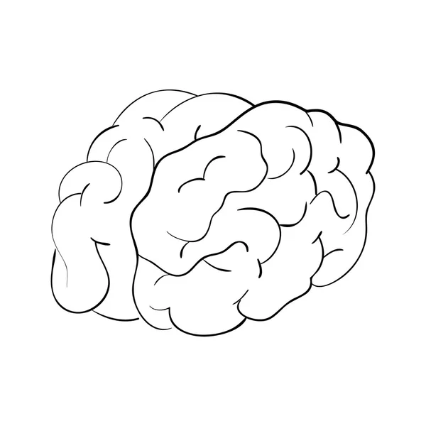 silhouette brain thinking idea isolated