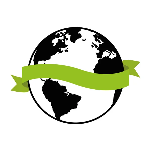 Środowiska recyklingu glob ikona na białym tle — Wektor stockowy