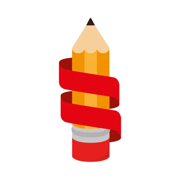Symbol Bleistift Schreibband isoliert — Stockvektor