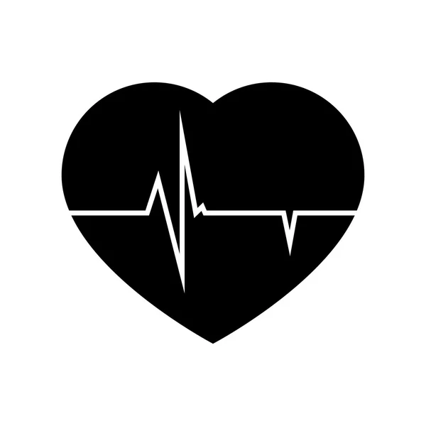 Icon cardio heart pulse isolated — Stock Vector