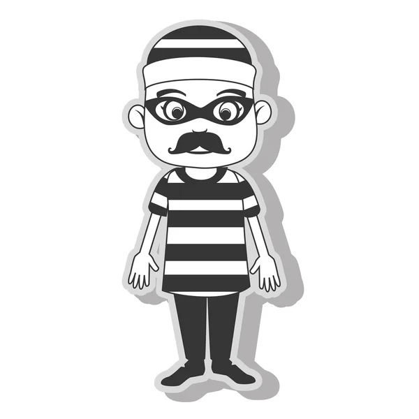 Hombre icono ladrón criminal robar aislado — Vector de stock