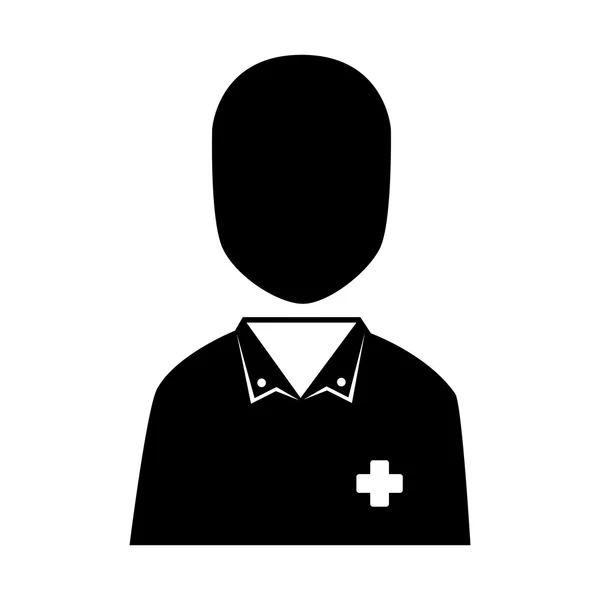 Silueta ikonu zaměstnanci lékařská služba, samostatný — Stockový vektor