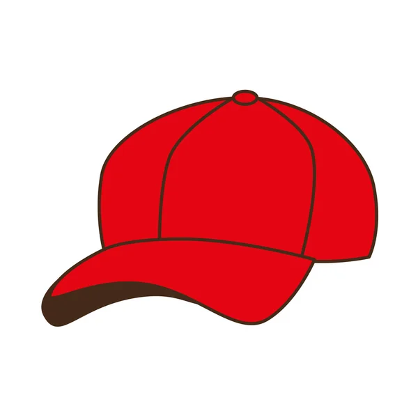 Topi merah bisbol terisolasi - Stok Vektor