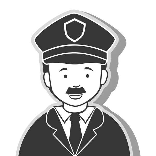 Ikone Mann Polizist Sicherheit isoliert — Stockvektor