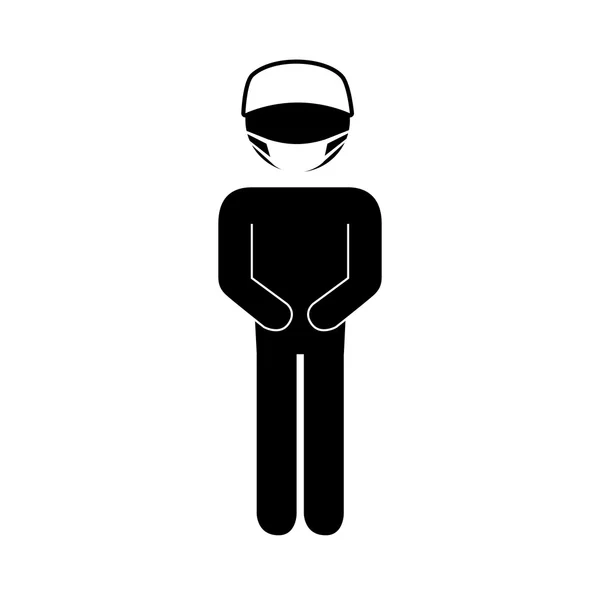Sylwetka ikona personel służby medycznej na białym tle — Wektor stockowy