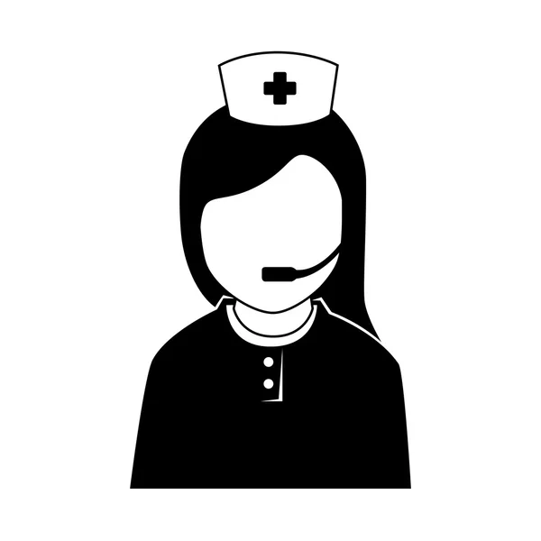 Siluet simge personel tıbbi hizmet izole — Stok Vektör
