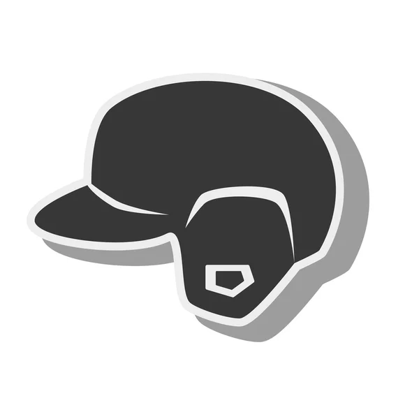 Silhouette helmet red baseball isolated — Stock Vector