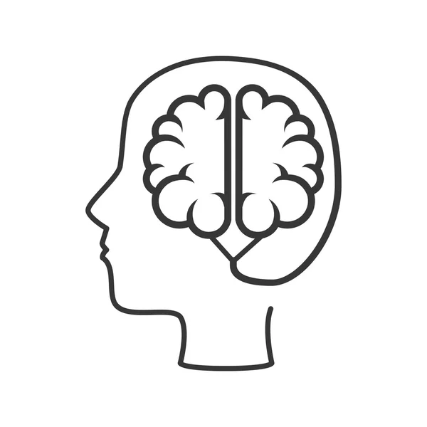 Silhouette cerveau humain pensée idée isolé — Image vectorielle