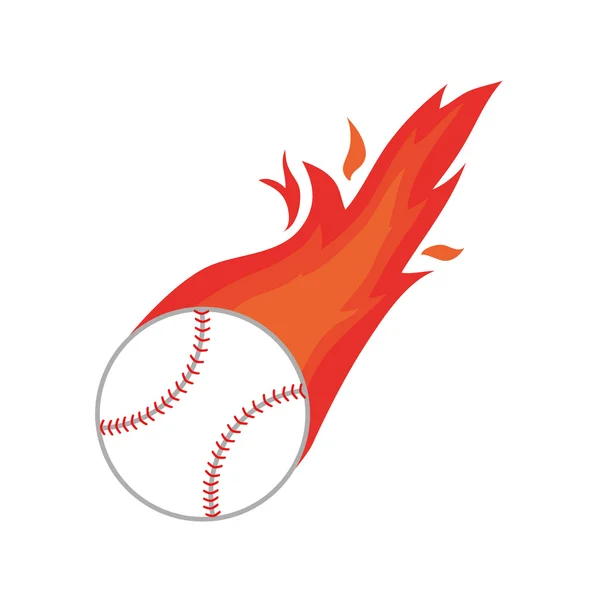 Bola fuego béisbol icono aislado — Vector de stock