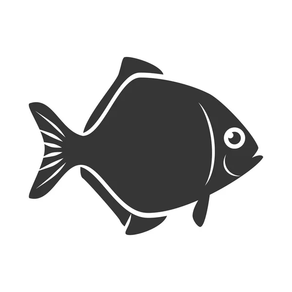 Pescado mar fauna alimento icono aislado — Vector de stock