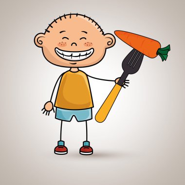 Çocuk sebze havuç çatal