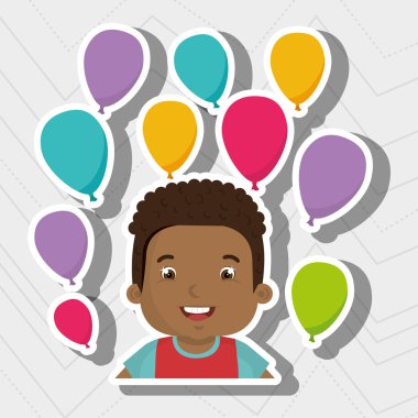 Çocuk balonlar parti çizgi film