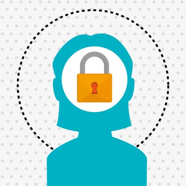 siluet asma kilit güvenli simgesi