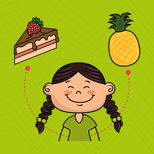 Postre de pastel de fruta chica — Archivo Imágenes Vectoriales