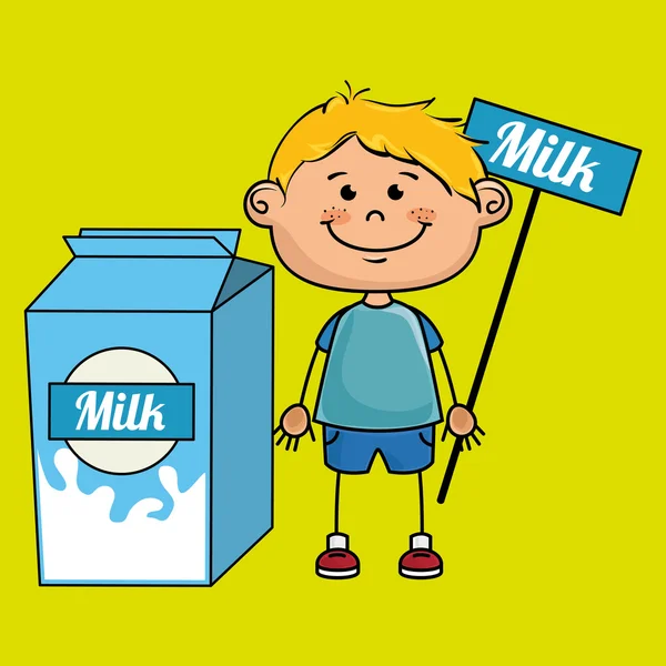 Boy milk box — Stock Vector