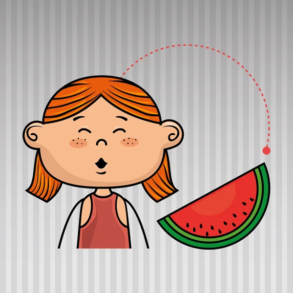 Fille légumes nourriture santé — Image vectorielle