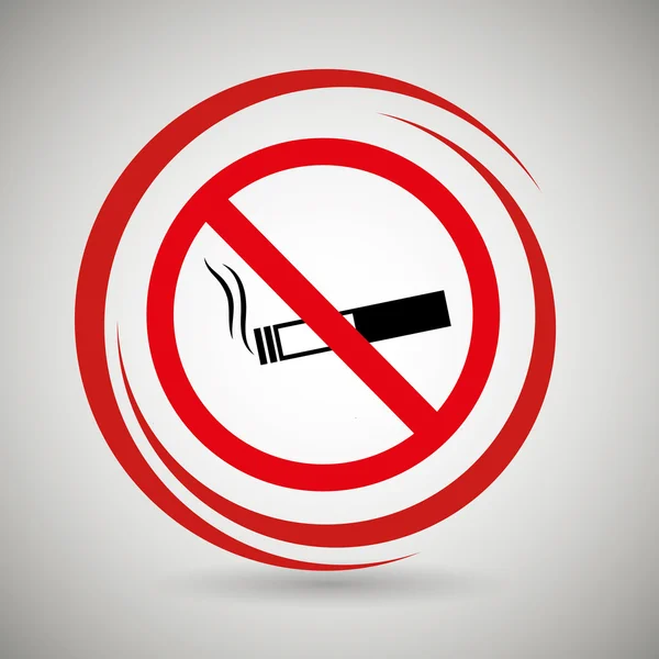 Cigarrillo prohibido peligro icono — Vector de stock