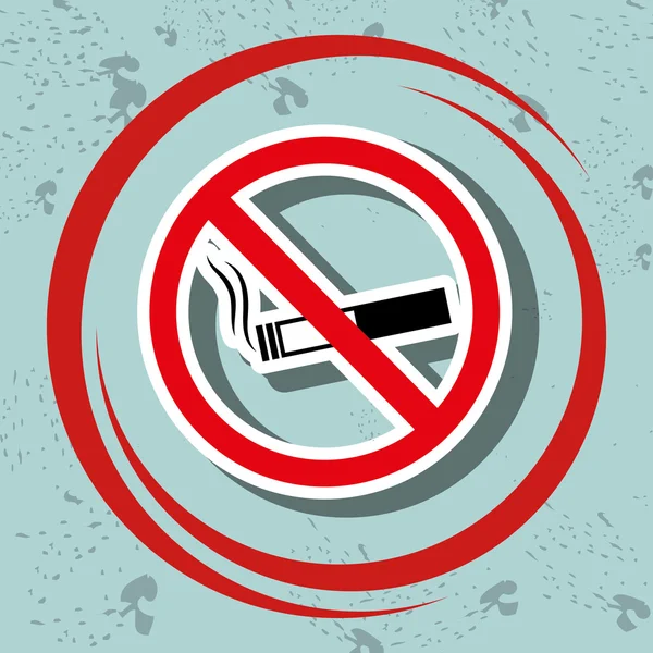 Сигарета запрещена значок опасности — стоковый вектор