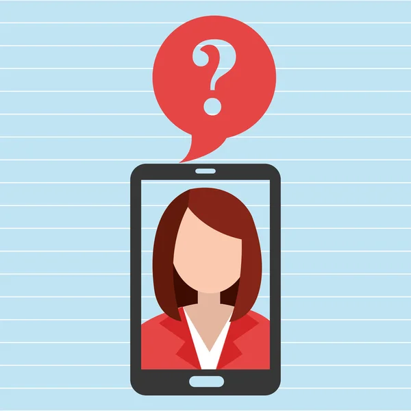 Smartphone woman question — Stock Vector