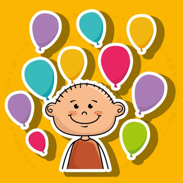 Boy balony strana kreslený — Stockový vektor