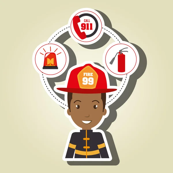 Людина пожежний вогнегасник — стоковий вектор