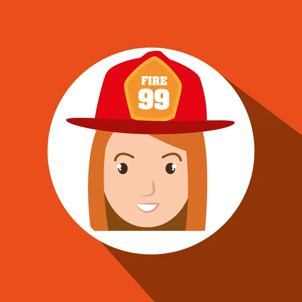 Γυναίκα firewoman κράνος εικονίδιο — Διανυσματικό Αρχείο