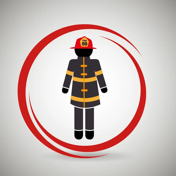 Pictogram van de uniforme bescherming van de brandweerman — Stockvector