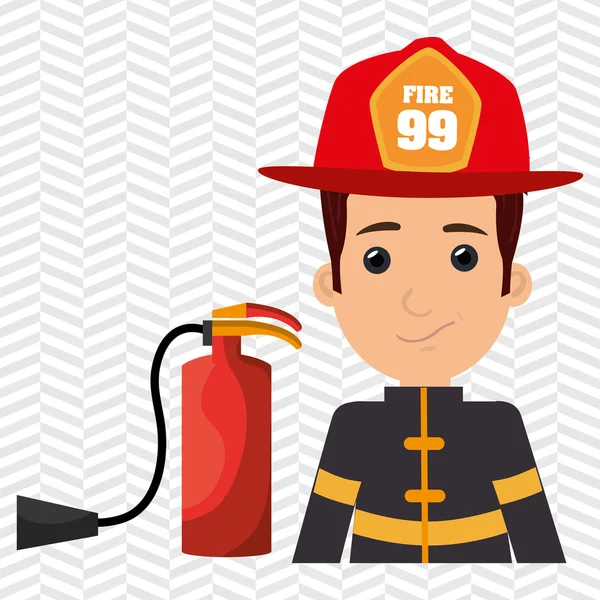 Firefighter extinguisher protective — Stock Vector