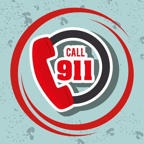 Llamar al 911 teléfono de emergencia — Vector de stock