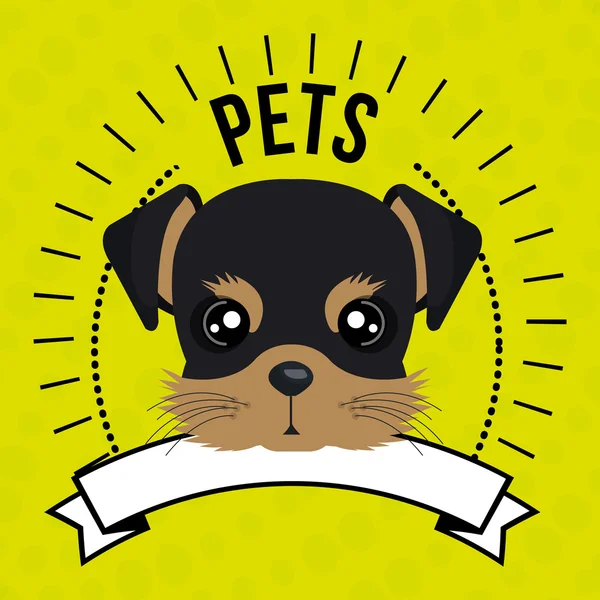 Hond huisdier mascotte pictogram — Stockvector