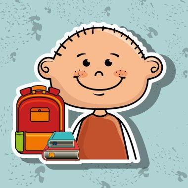 çocuk öğrenci çanta renkli kitap