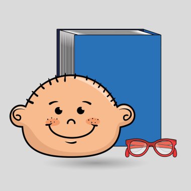 Öğrenci çocuk kitap gözlük çalışma