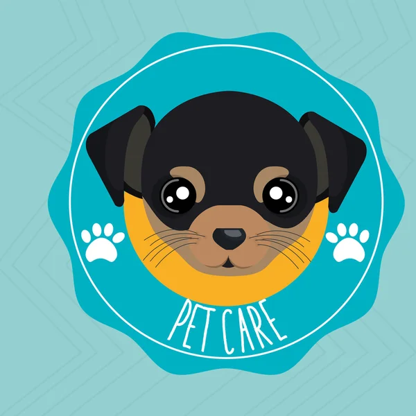 Perro mascota cuidado icono — Vector de stock