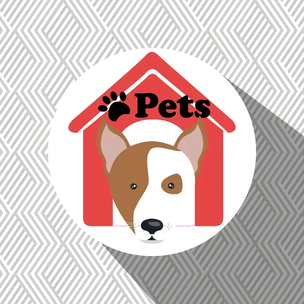 Hund Haustiere Haus Symbol — Stockvektor