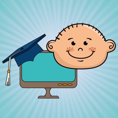 Öğrenci çocuk dizüstü fikir mezuniyet