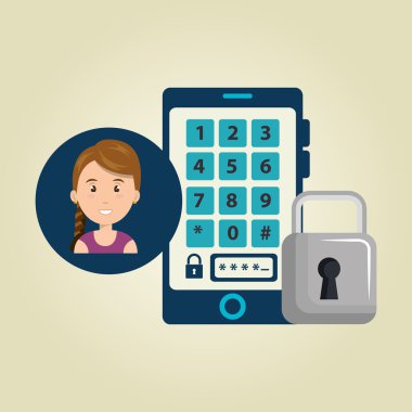 kadın smartphone şifre