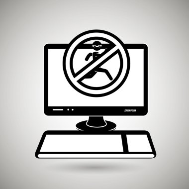 PC dizüstü bilgisayar virüs simgesi