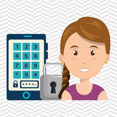 kadın smartphone şifre