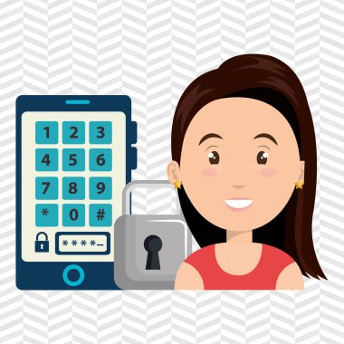 kadın smartphone şifre