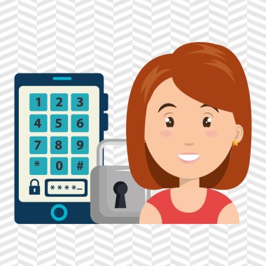 kadın smartphone şifre