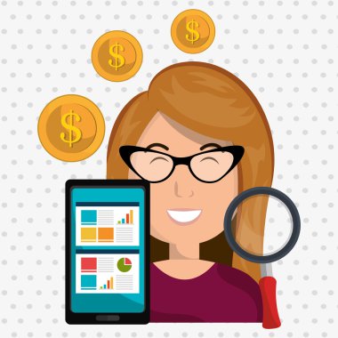 kadın smartphone sikke simge