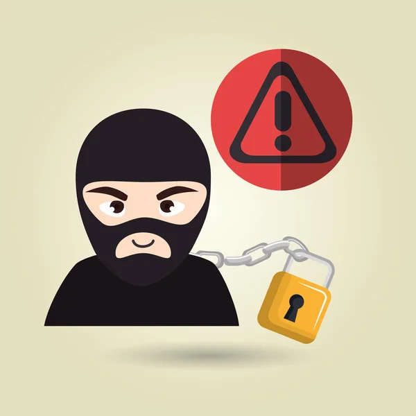 Безпечний дизайн хакера ПК — стоковий вектор